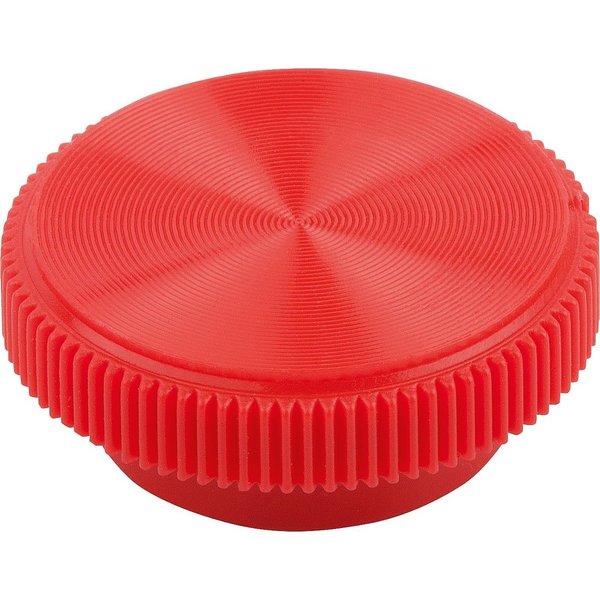 Kipp Knurled Knob With Hexagon Socket For=M05, D1=16 H=6, 5, Thermoplastic Red K0680.0506